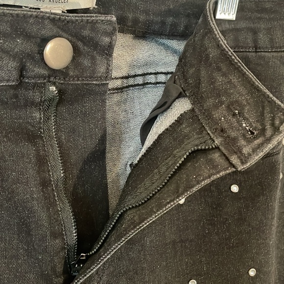 Free generation size L faux diamond studded black jeans. 5 pockets. High rise. - Picture 8 of 13